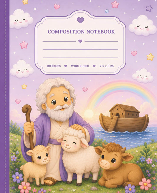Christian Composition Notebook: Inspired by story of Noah's Ark: Perfect for Bible Study, Sunday school, Homeschool, Classroom Notes, and Everyday Writing