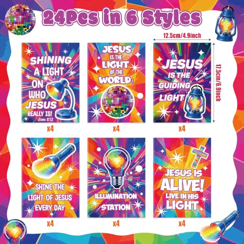 Dvbonike 24Pcs VBS Religious Coloring Books Illumination Station DIY Pages - color: E-VBS Religious
