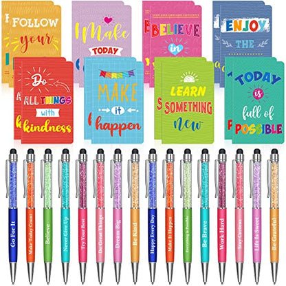 Funrous 32 Pcs Mini Notebooks with Pens Adults Party Favors, Colorful - style: Colorful