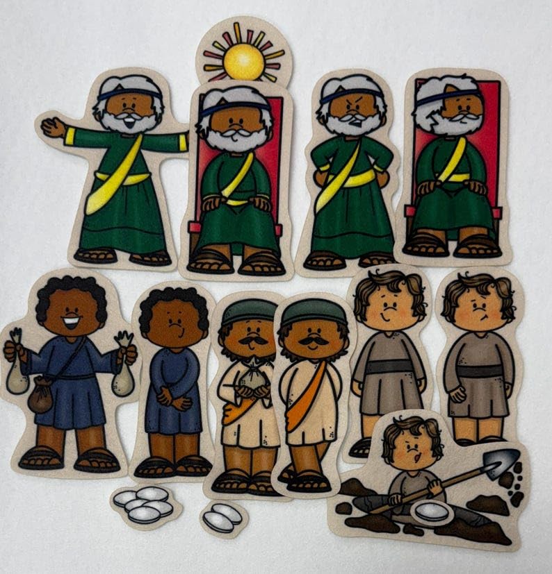 Parable of the Talents Bible Felt Board Figures for Flannel Boards New Testament Made in USA