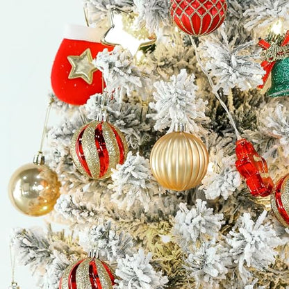 SHareconn 30ct 2.36 Inch Christmas Tree Balls Ornaments, Red & Gold, 60mm - color: Red & Gold, size: 2.36 inch