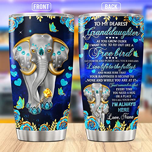 CUBICER Elephant Coffee Tumbler Jewelry Style Travel Mug With Lid Birthday Gifts For Women Friends Animal Lovers Insulated Cup Stainless Steel Tumblers Hot And Cold Inspirational Quotes - color: Elephant