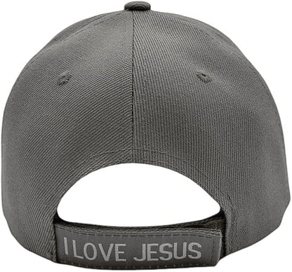 Black Duck Brand 3D Jesus is The Key Embroidered Jesus Christian Ball Cap - color: Gray