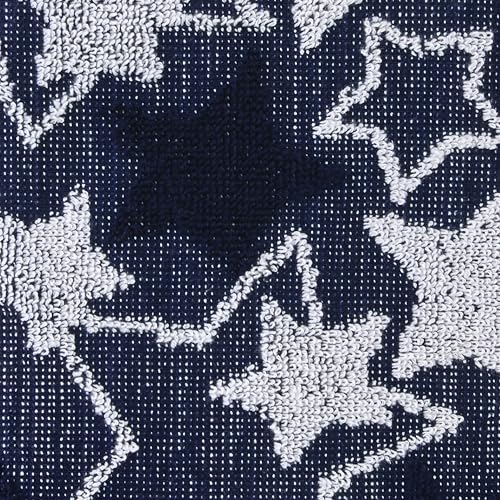 SKL Home Seasonal Stars Hand Towel Set-2pc, 100% Cotton Jacquard, Navy - color: Seasonal Stars