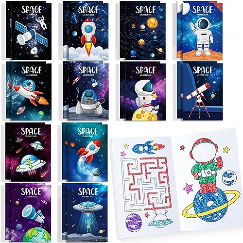 BenLouis 24 Pcs Outer Space Mini Coloring Books for Kids Party Favors - style: Space