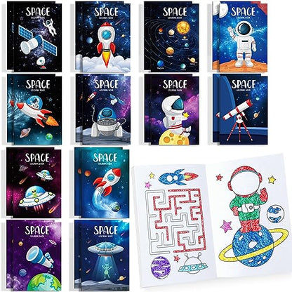 BenLouis 24 Pcs Outer Space Mini Coloring Books for Kids Party Favors - style: Space