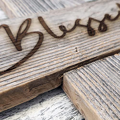 Rockin' Wood Rustic Reclaimed Wood Cross, wall decor handmade in the USA, rustic Christian Home Decor, cross wall decor (Blessed, Large)