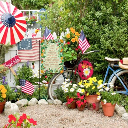 Fruit of the Spirit Christian Garden Flag 12x18 Double Sided - color: flower