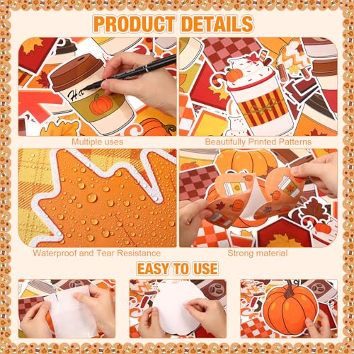 Containlol Fall Bulletin Board Decorations Pumpkin Spice Classroom Cutouts - color: Yellow, style: Coffee Cup