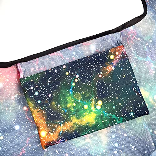 allydrew Large Foldable Tote Nylon Reusable Grocery Bags - color: Set of 2, Galaxy, size: Large & Small (Set of 2)