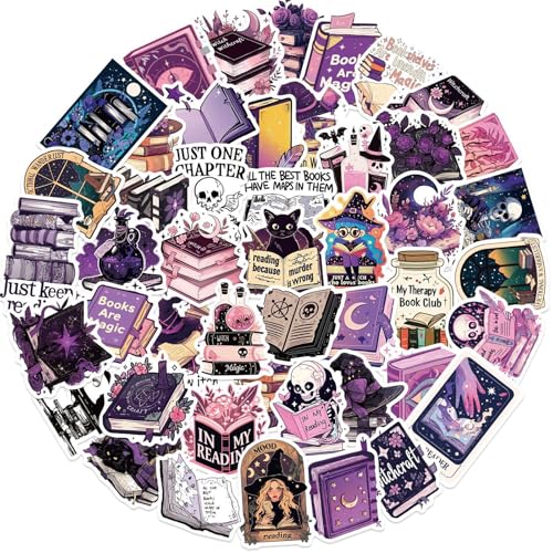 50PCS Bookish Witch Stickers for Kindle, Witchy Style Bookworm Sticker Pack for Women ‌Witchcraft‌ Vinyl Decals for Laptop Water Bottle Waterproof Magic Bookish Stickers (Bookworm) - color: Bookworm
