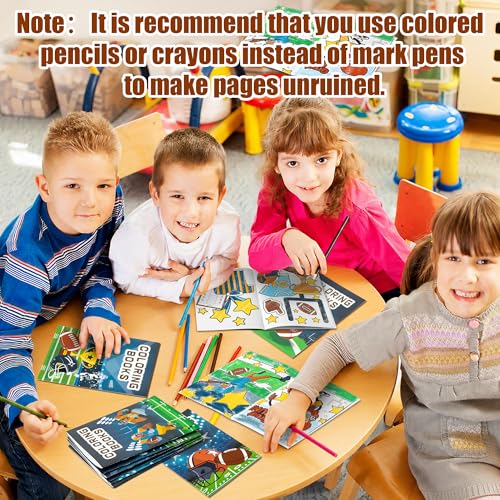 24Pcs Football Coloring Books Sport Themed DIY Color-in Pages - color: K-Football