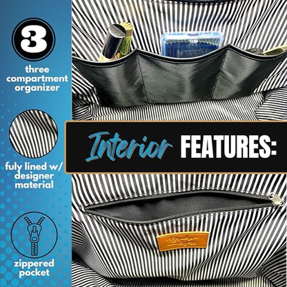 Brooke & Jess Designs Church Bags for Women - Bible Tote Bags for Women, Large Tote Bag for Womens with Zipper - color: With God Tessa Black