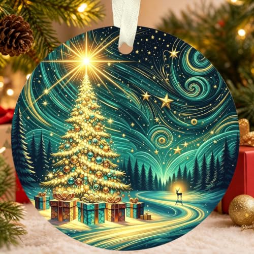 Christmas Ornaments 2026, Northern Lights Ornament, Starry Night Beautiful Christmas Ornaments, Starry Night Gifts, Xmas Tree Decorations, Gift for Coworker, Friends, Family, Secret Santa Gift - color: Sky-xmas2026