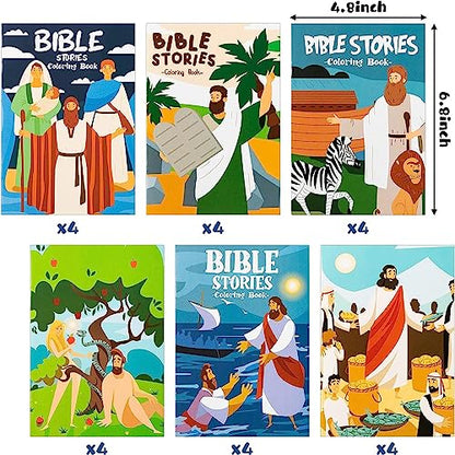 Haooryx Christian Bible Story DIY Coloring Book Mini Booklet Craft for Kids