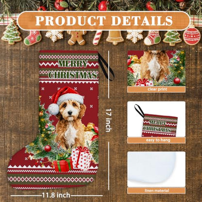 Cockapoo Dog Red and Green Christmas Stockings 16 Inch - color: Christmas21