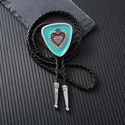 GelConnie Bolo Tie for Women Heart Cowboy Necktie Flower Gothic Mens Bolo Ties Bolero Necklace Red Western Ties for Men - color: Blue Heart Tie Necklace