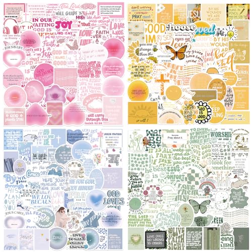 Sapuion 200PCS Bible Stickers, Inspirational Christian Stickers, Bible Verse Stickers, Aesthetic Jesus Faith Stickers for Water Bottles, Religious Christian Gifts for Kids Men and Women