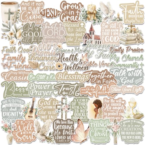Prayer Board Supplies Stickers - 50 Pcs Aesthetic Bookish Decals - color: Soft Color