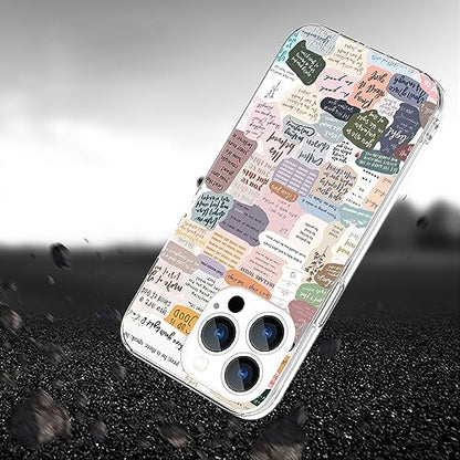 Compatible with iPhone 15 Pro Case, Bible Verses Aesthetic Cute Indie Christian Postive Quotes iPhone Case Clear Shockproof Slim Soft TPU Protective Case - color: Pattern-6, size: iPhone 15 Pro (6.1 inch)