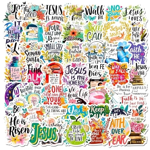100Pcs Jesus Christian Stickers Pack.Waterproof Inspirational Bible Verses Stickers for Scrapbook Water Bottles Laptop Notebook,Christian Decals Gifts for Teens Adults - color: 100 - Bible Quotes