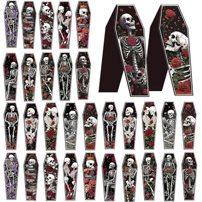 Gothic Skeleton Magnetic Bookmarks, Coffin Book Marks for Halloween - style: Coffin Skeleton