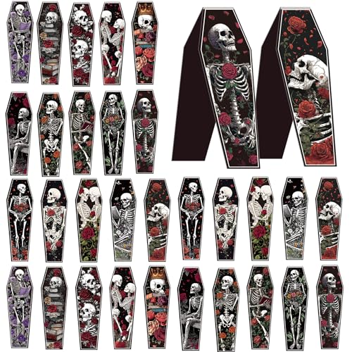 Gothic Skeleton Magnetic Bookmarks, Coffin Book Marks for Halloween - style: Coffin Skeleton