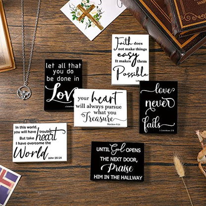 Yalikop 6 Pcs Bible Verse Christian Mini Wooden Sign, Fresh Style - style: Fresh Style