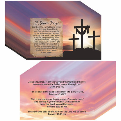 200 Pcs Sinner’s Prayer Cards Bulk, Christian Bible Tract Salvation Cards, Double-Sided Gospel Scripture Cards, Religious Pocket Cards for Witnessing, Ministry, Church Outreach, Gifts