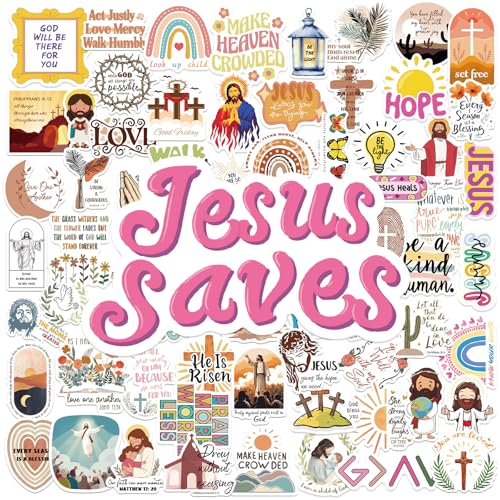 100 Pcs Jesus Loves You Stickers, Christian Bible Verse Faith Decals - color: Multicolor Jesus Bible Verse-100pcs