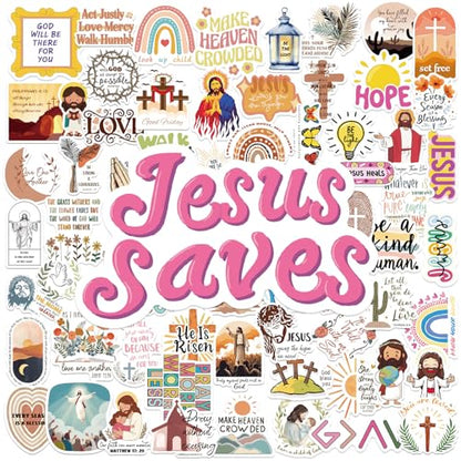 100 Pcs Jesus Loves You Stickers, Christian Bible Verse Faith Decals - color: Multicolor Jesus Bible Verse-100pcs