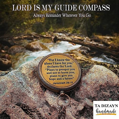 For I Know The Plans I Have For You, Jeremiah 29:11, Solid Brass Directional Engraved Compass, Baptism Gifts for Boys Girls, First Communion, Christian Gifts for Men, First Confirmation Gifts for Boys - style: #4 for I Know The Plans Compass