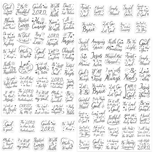 LINAYE 24 Sheets Bible Verse Christian Stickers, 960 PCS Inspirational Scripture Faith Jesus Stickers for Bible Journaling,Scrapbooking,Planner,Water Bottles, Prayer Board Supplies for Adults Women - style: Bible Verse 24 Sheets