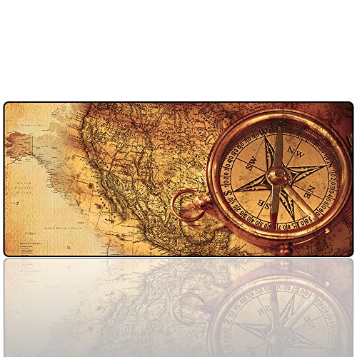 XXL Professional Large Mouse Pad& Computer Game Mouse Mat (35.4x15.7x0.1IN, Compass) - color: Compass, size: 35.4L x 15.7W inches