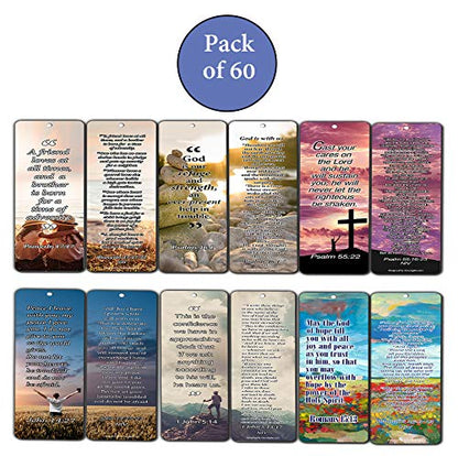 NewEights Christian Bookmarks Cards with Popular Inspirational (Pack of 60)