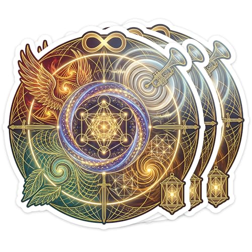 [3 PCS] Sacred Geometry Stickers Metatron Archangel Design Geometry Art - color: Sacred Geometry Sticker
