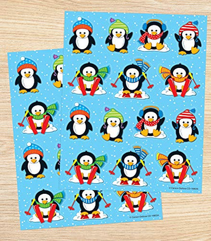 Carson Dellosa 84pc Penguin Stickers, 6 Sheets of Holiday Stickers, Stickers for Kids Sticker Chart, Reward Chart, Christmas Stickers, Stocking Stuffers, Scrapbook Stickers, and Planner Stickers - style: Penguins
