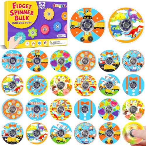 52 Pack Orange Blue Fidget Spinners Bulk Party Favors Classroom Prizes - color: Tl-sa-3-b