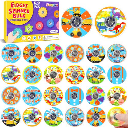 52 Pack Orange Blue Fidget Spinners Bulk Party Favors Classroom Prizes - color: Tl-sa-3-b