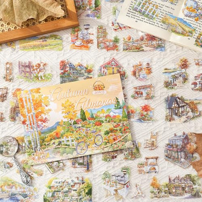Autumn Landscape PET Sticker Book, Diecut Stickers for Journaling - color: A Thin Book of Light