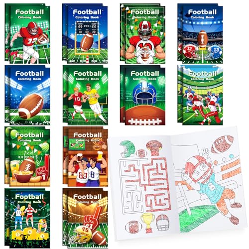 BenLouis 24 Pcs Football Mini Coloring Books for Kids Party Favors - style: Football