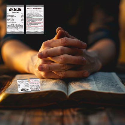 200 Pcs Gospel Tract Cards, Jesus Paid It All Salvation Prayer Cards, Christian Bible Verse Pocket Cards, Inspirational Scripture Postcards for Church Outreach, Evangelism, Gifts