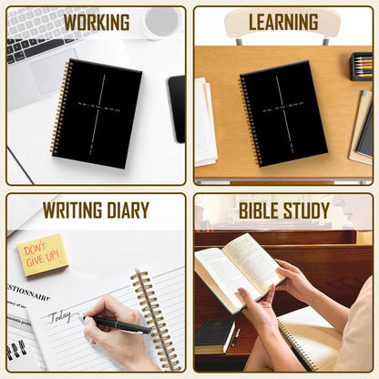 Christian Prayer Journal Gift for Women Men 5.5x8.3in - color: Black