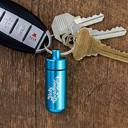 Logos Trading Post Anointing Oil Bottle with Aqua Keychain Container - color: Aqua