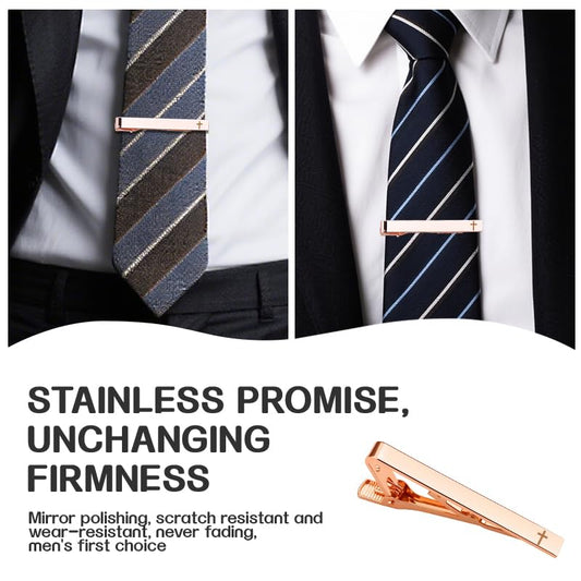 Christian Gifts Cross Tie Clips for Men Baptism Gifts for Pastor Appreciation Gift for Priest Minister Religious Gift - color: jia5