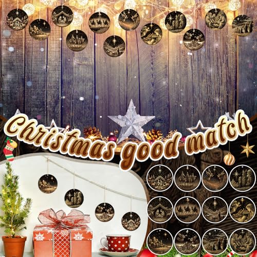 Soaoo 60 Pcs Christmas Nativity Scene Ornaments Bulk Wooden Decor, Regular - style: Regular