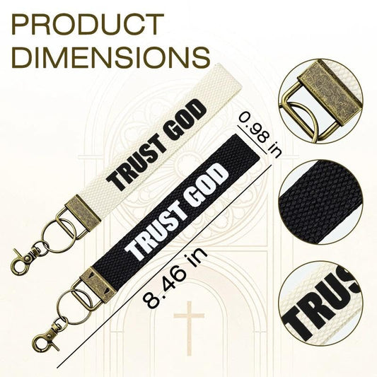 God Wristlet Keychain Lanyard Inspirational Faith Wrist Strap for Women Men Christmas Birthday Gifts for Boys Girls - color: Trust God