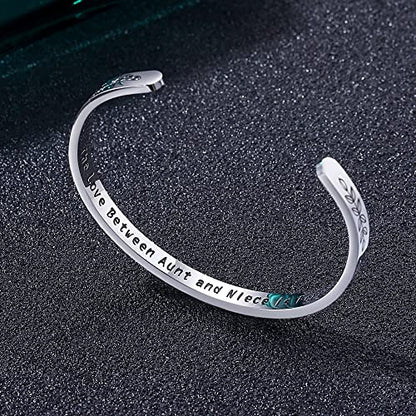 TONY & SANDY Cuff Bracelets for Women Teen Girls Best Friend Sister Mom Daughter Granddaughter Easter Birthday Mother's Day Christmas Stocking Stuffers for Teen Girls Women Jewelry - style: 1 - Aunt and Niece Gifts - The love between aunt and niece is for