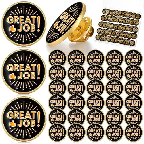 Ceenna 50 Pcs Employee of the Month Star Lapel Pins, Great Job - style: Great Job