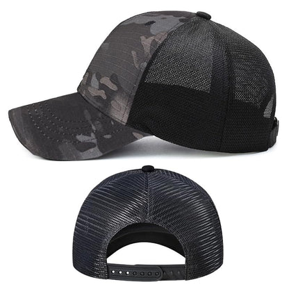 Black Baseball Cap Snapback hat for Men Snap Pack Hip Hop Mens Hat - color: Camouflage